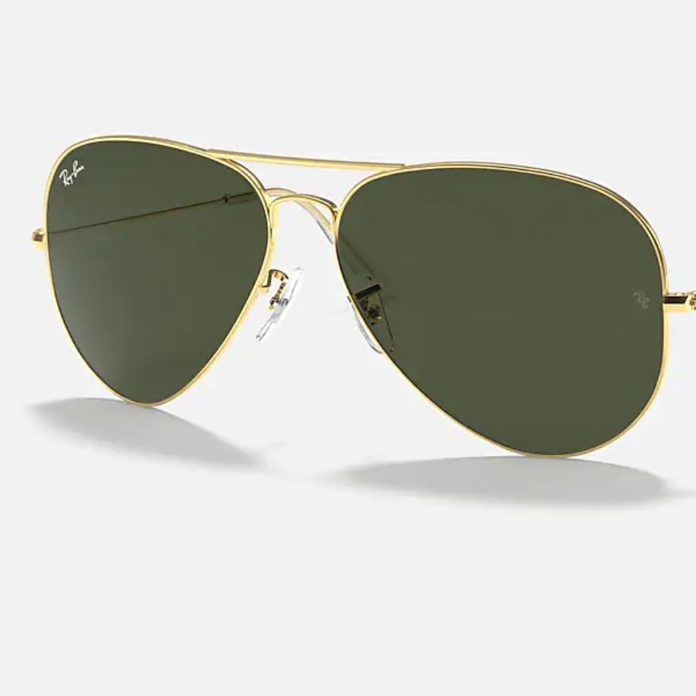 Ray-Ban 3026 Gold Metal Frame Aviator Style Sunglasses
